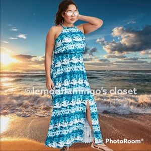 Torrid ocean blue tie dye jersey maxi dress